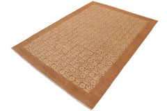 handmade Transitional Kafkaz Beige Brown Hand Knotted RECTANGLE 100% WOOL area rug 9 x 12
