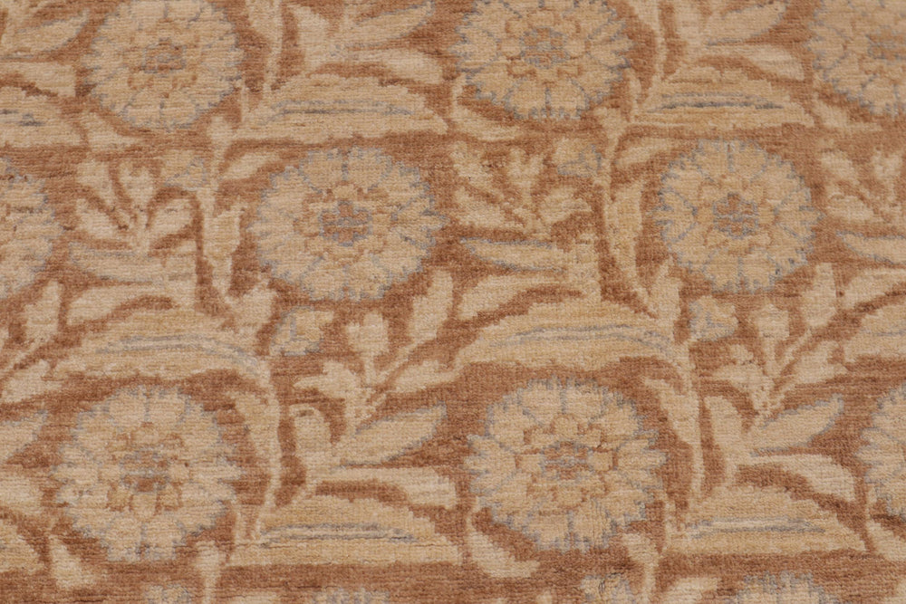 handmade Modern Kafkaz Beige Brown Hand Knotted RECTANGLE 100% WOOL area rug 9' x 12'