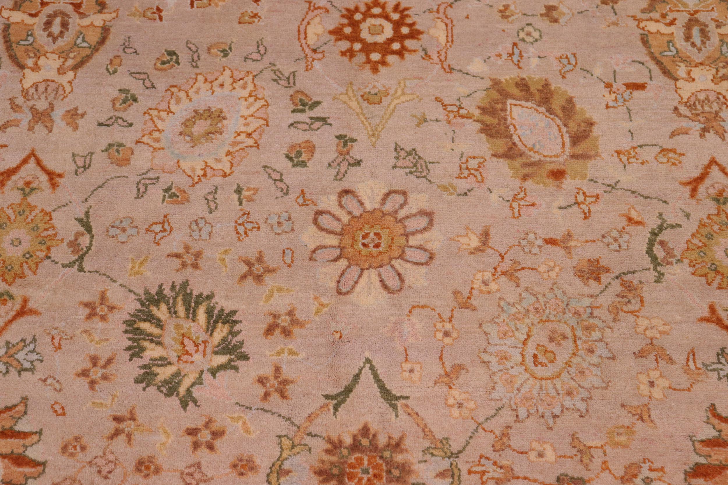 handmade Traditional  Taupe Beige Hand Knotted RECTANGLE 100% WOOL area rug 9' x 12'