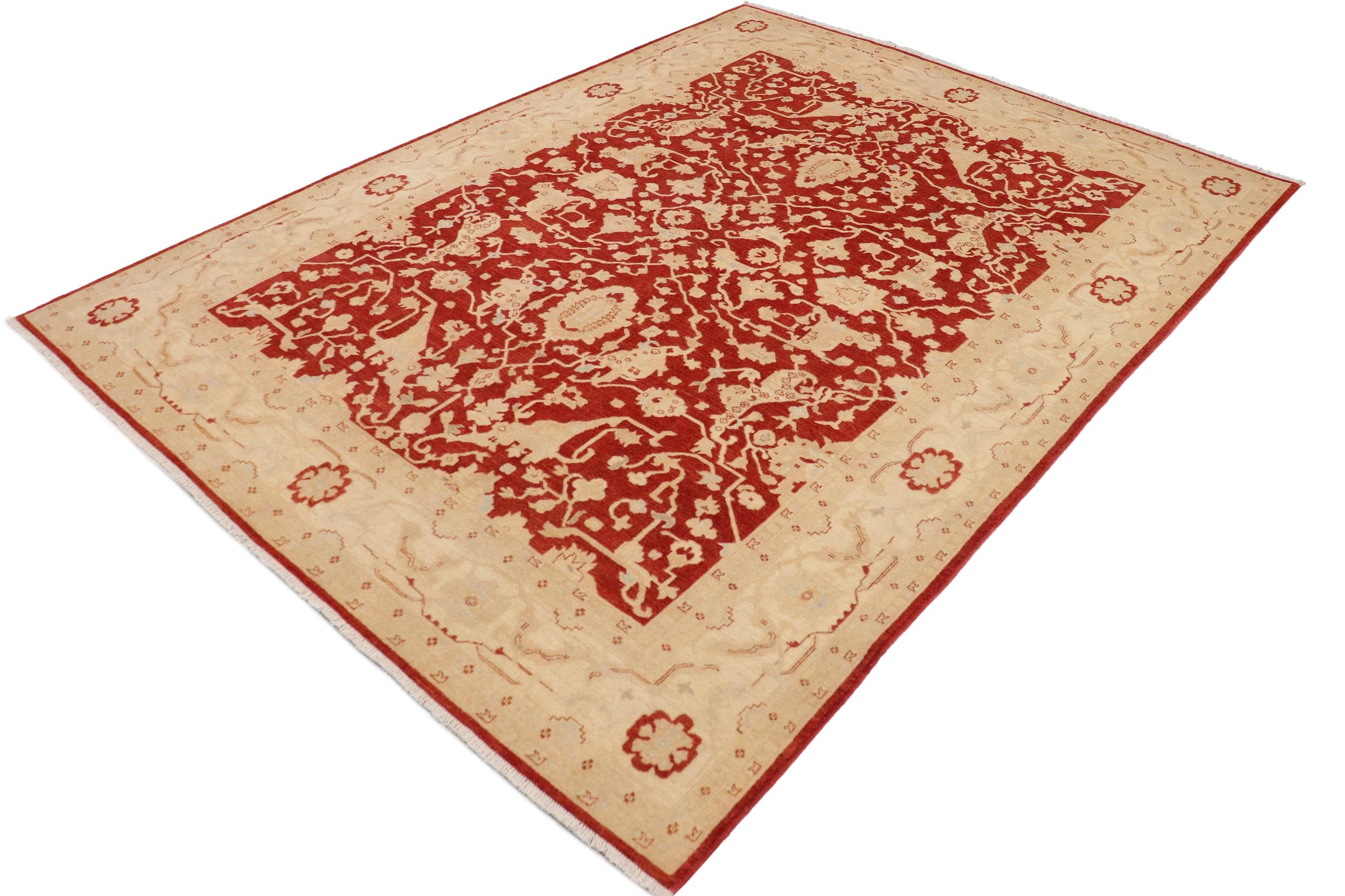 handmade Traditional Kafkaz Rust Beige Hand Knotted RECTANGLE 100% WOOL area rug 9x12