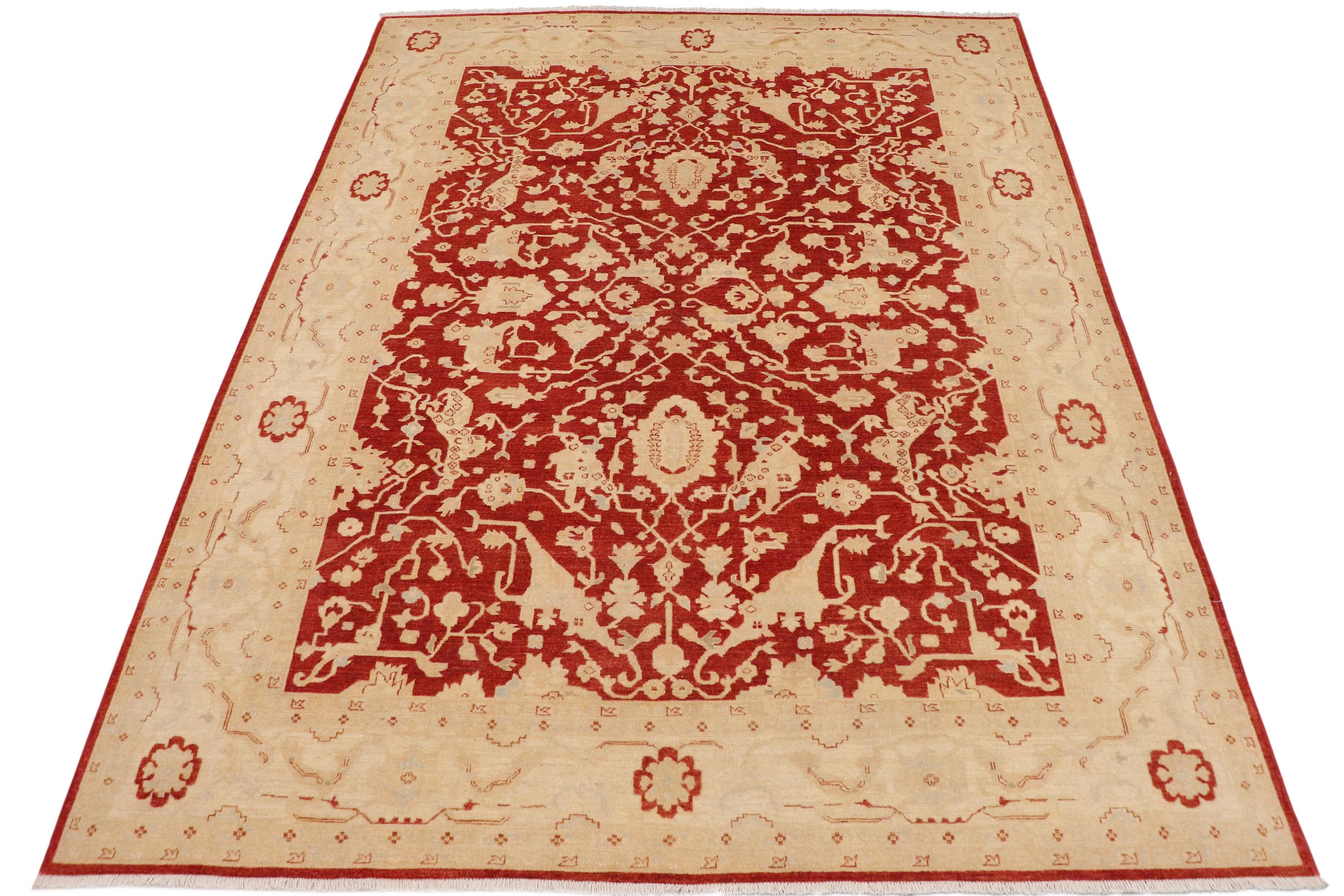 handmade Traditional Kafkaz Rust Beige Hand Knotted RECTANGLE 100% WOOL area rug 9x12