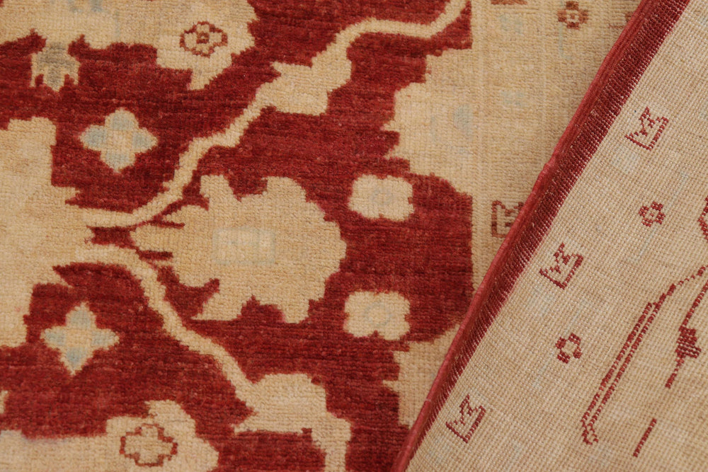 handmade Traditional Kafkaz Rust Beige Hand Knotted RECTANGLE 100% WOOL area rug 9x12