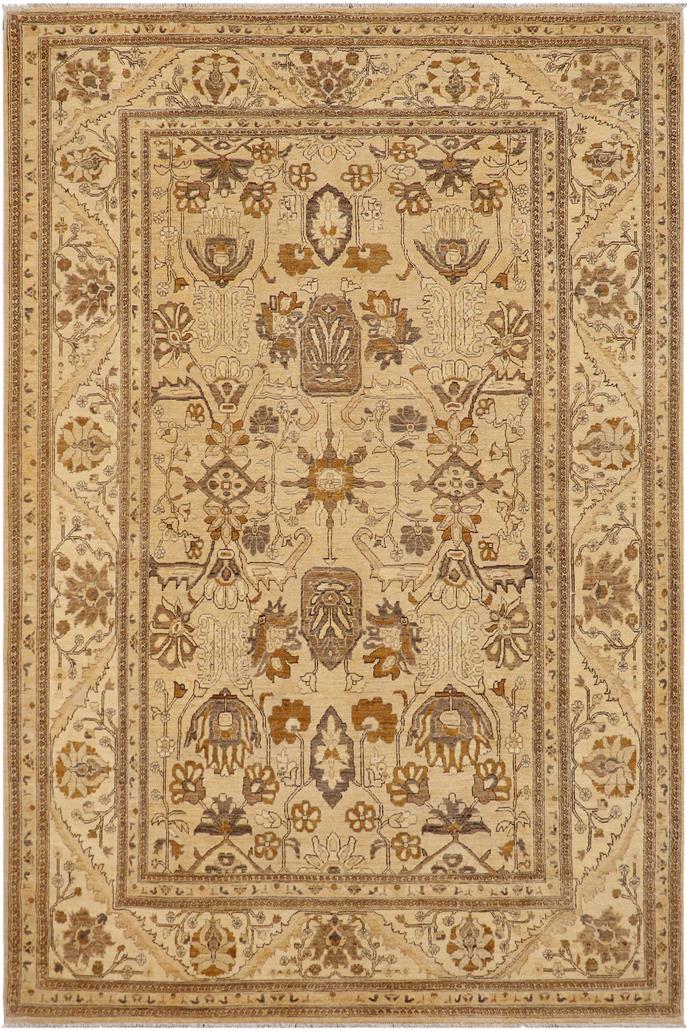 handmade Traditional Kafkaz Tan Beige Hand Knotted RECTANGLE 100% WOOL area rug 9 x 12