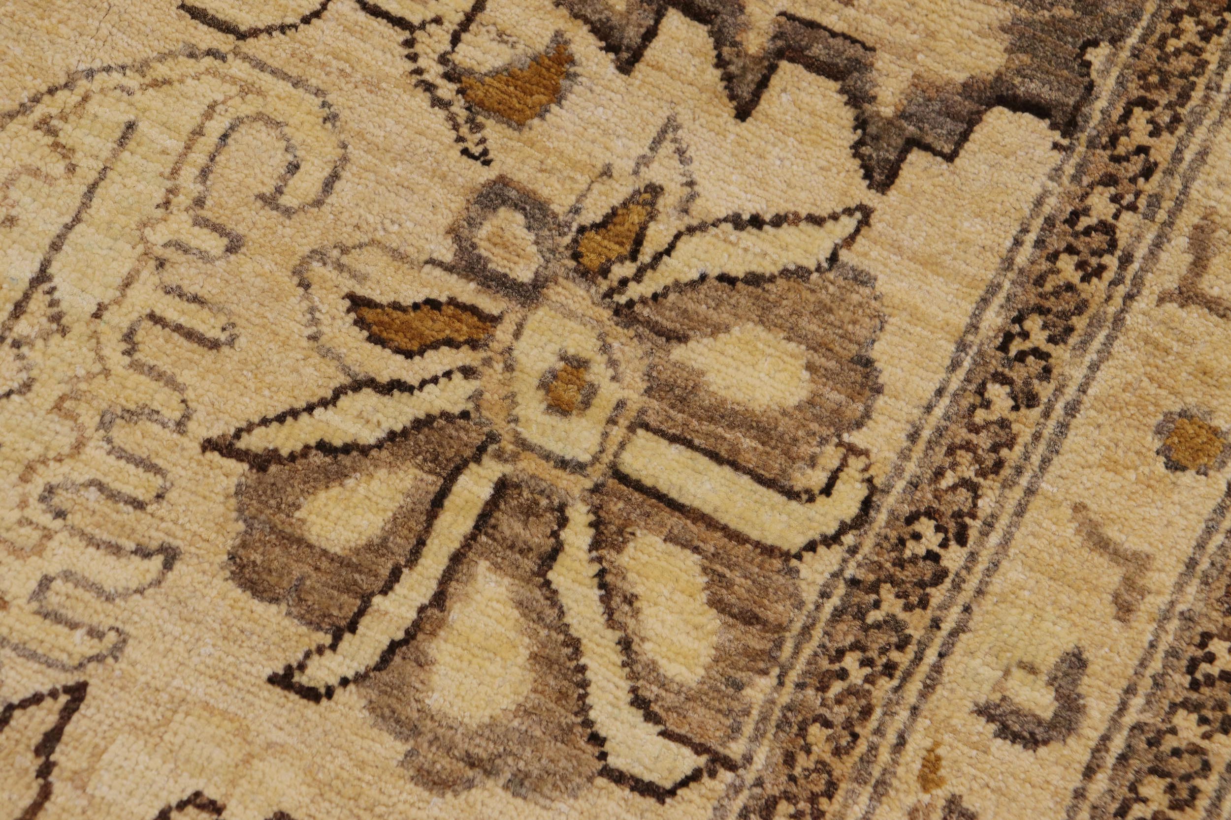 handmade Traditional Kafkaz Tan Beige Hand Knotted RECTANGLE 100% WOOL area rug 9x12