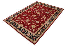 handmade Traditional Kafkaz Red Blue Hand Knotted RECTANGLE 100% WOOL area rug 9 x 12