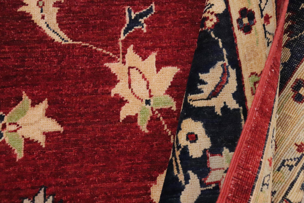 handmade Traditional Kafkaz Red Blue Hand Knotted RECTANGLE 100% WOOL area rug 9x12