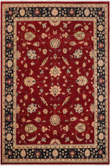 handmade Traditional Kafkaz Red Blue Hand Knotted RECTANGLE 100% WOOL area rug 9 x 12