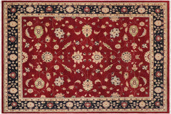 handmade Traditional Kafkaz Red Blue Hand Knotted RECTANGLE 100% WOOL area rug 9x12