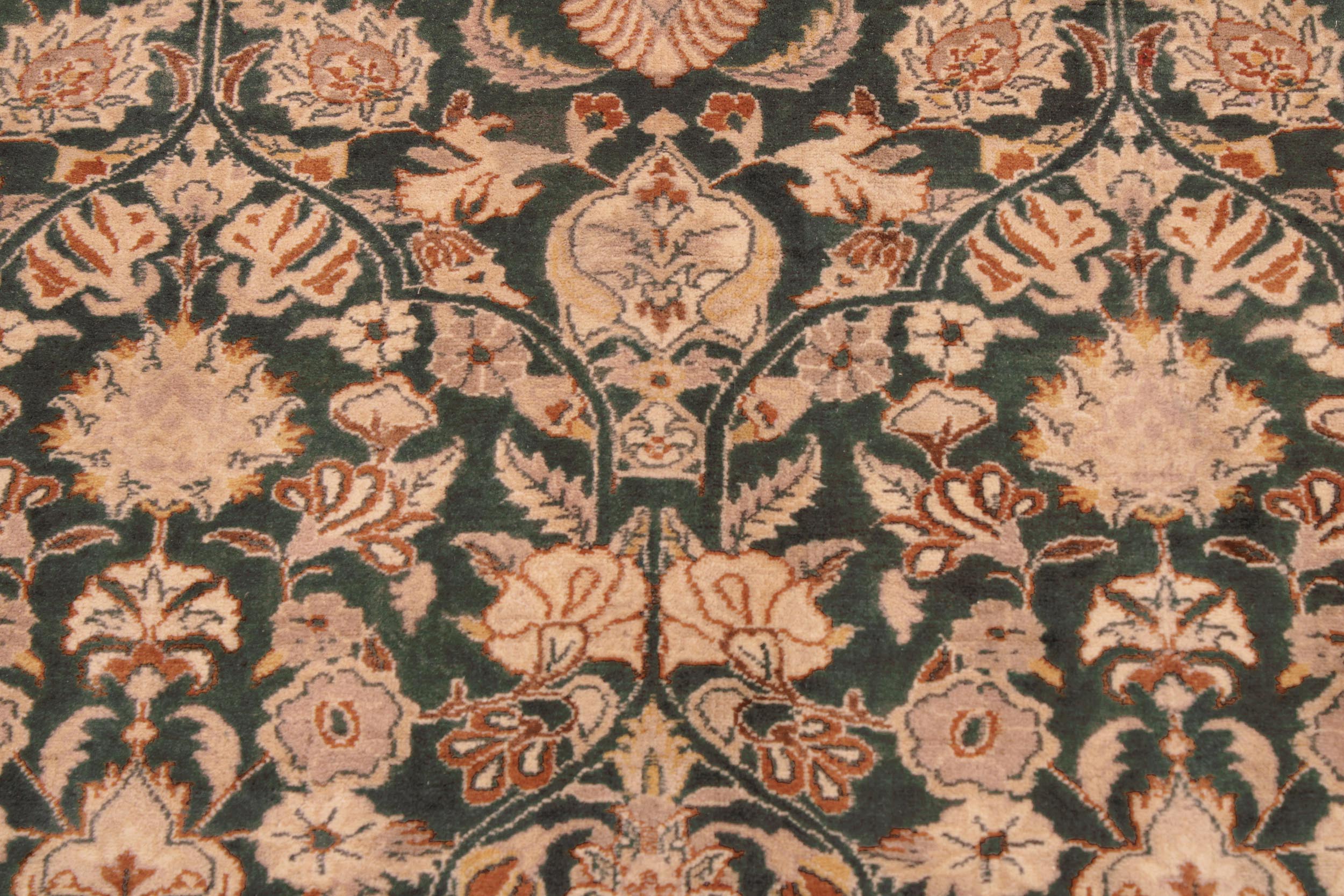 handmade Transitional Lahore Green Tan Hand Knotted RECTANGLE 100% WOOL area rug 9 x 12