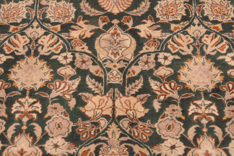 handmade Transitional Lahore Green Tan Hand Knotted RECTANGLE 100% WOOL area rug 9 x 12