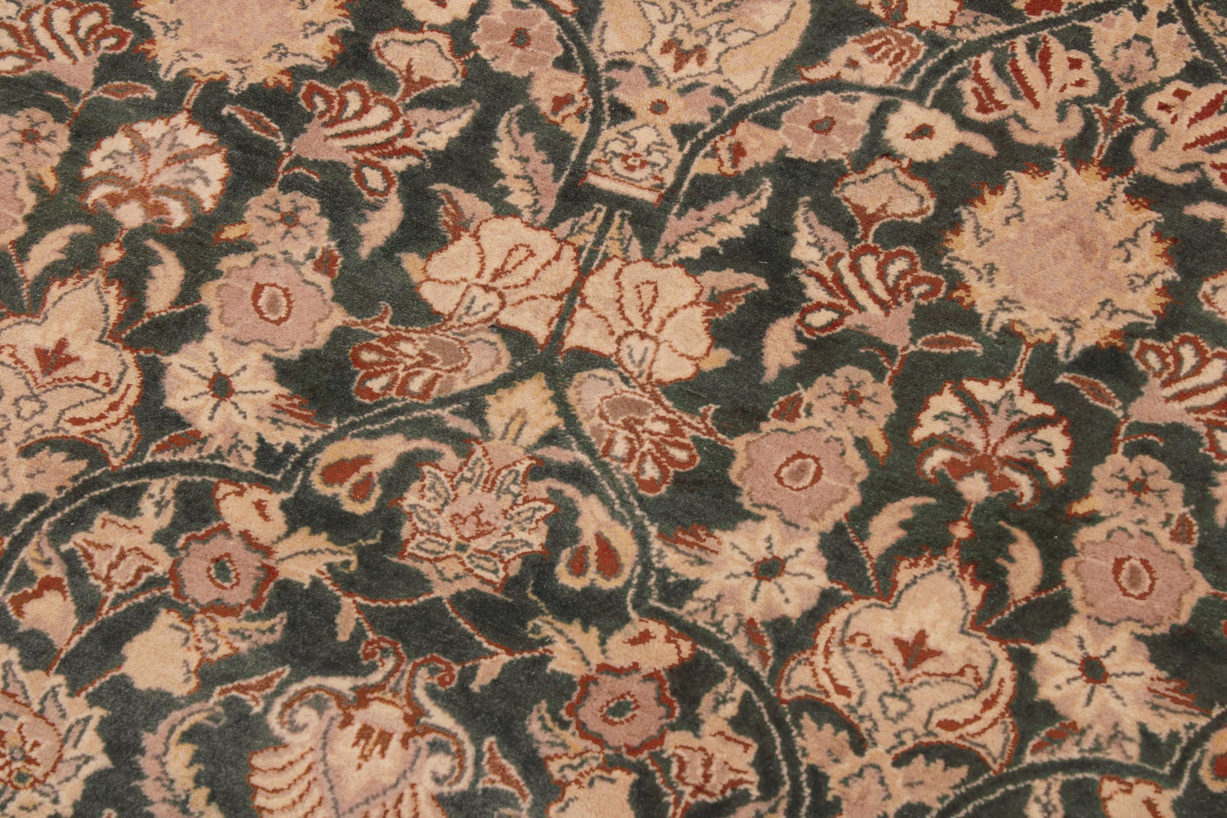 handmade Transitional Lahore Green Tan Hand Knotted RECTANGLE 100% WOOL area rug 9x12