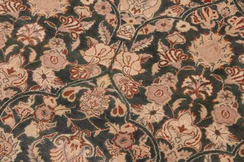 handmade Transitional Lahore Green Tan Hand Knotted RECTANGLE 100% WOOL area rug 9x12