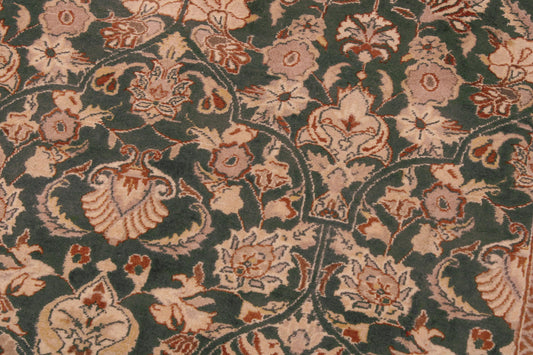 handmade Transitional Lahore Green Tan Hand Knotted RECTANGLE 100% WOOL area rug 9 x 12