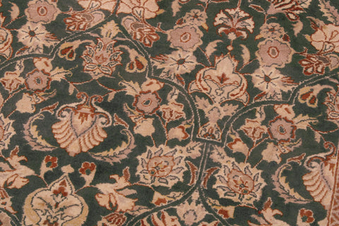 handmade Transitional Lahore Green Tan Hand Knotted RECTANGLE 100% WOOL area rug 9 x 12