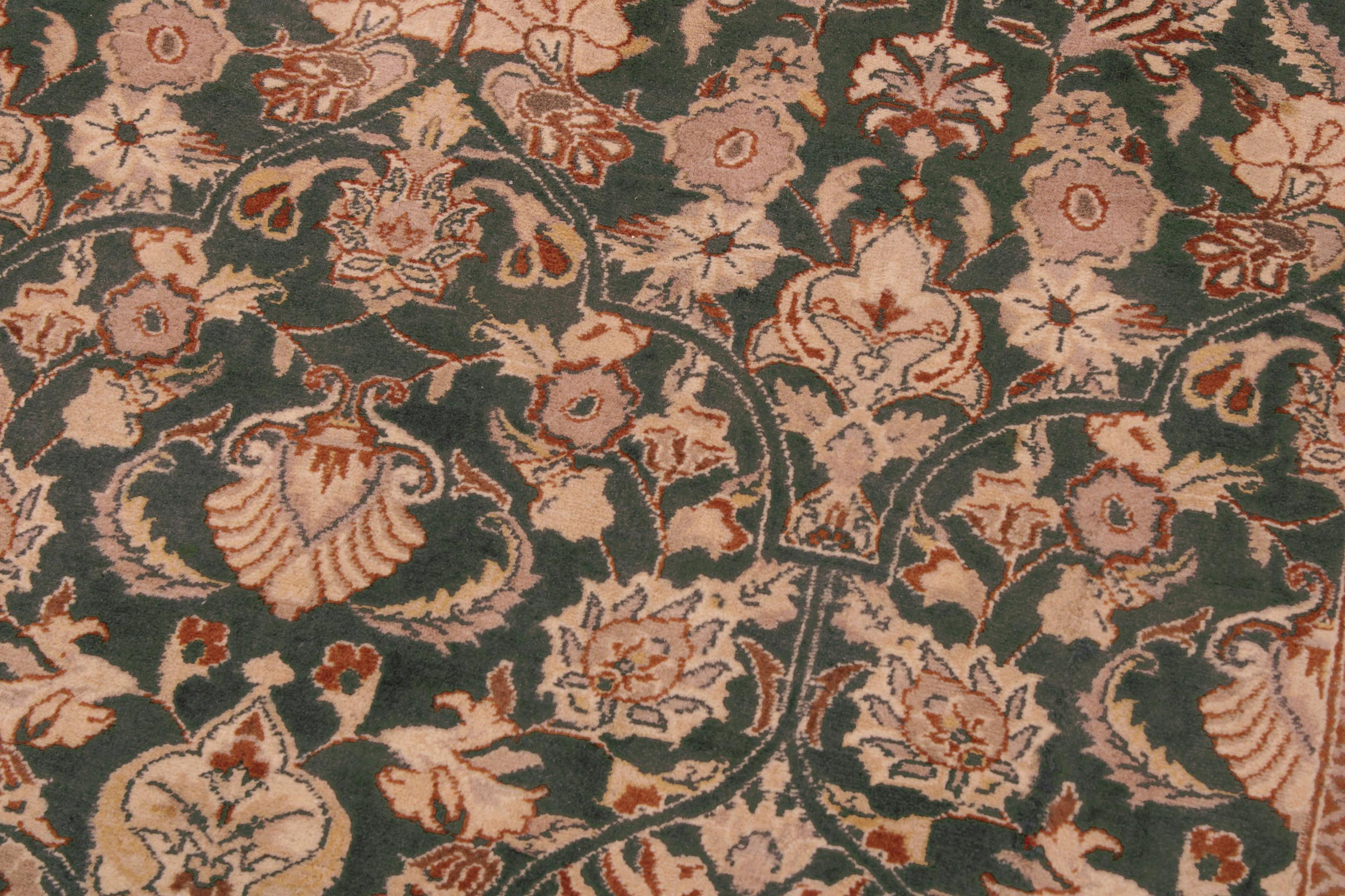 handmade Transitional Lahore Green Tan Hand Knotted RECTANGLE 100% WOOL area rug 9x12