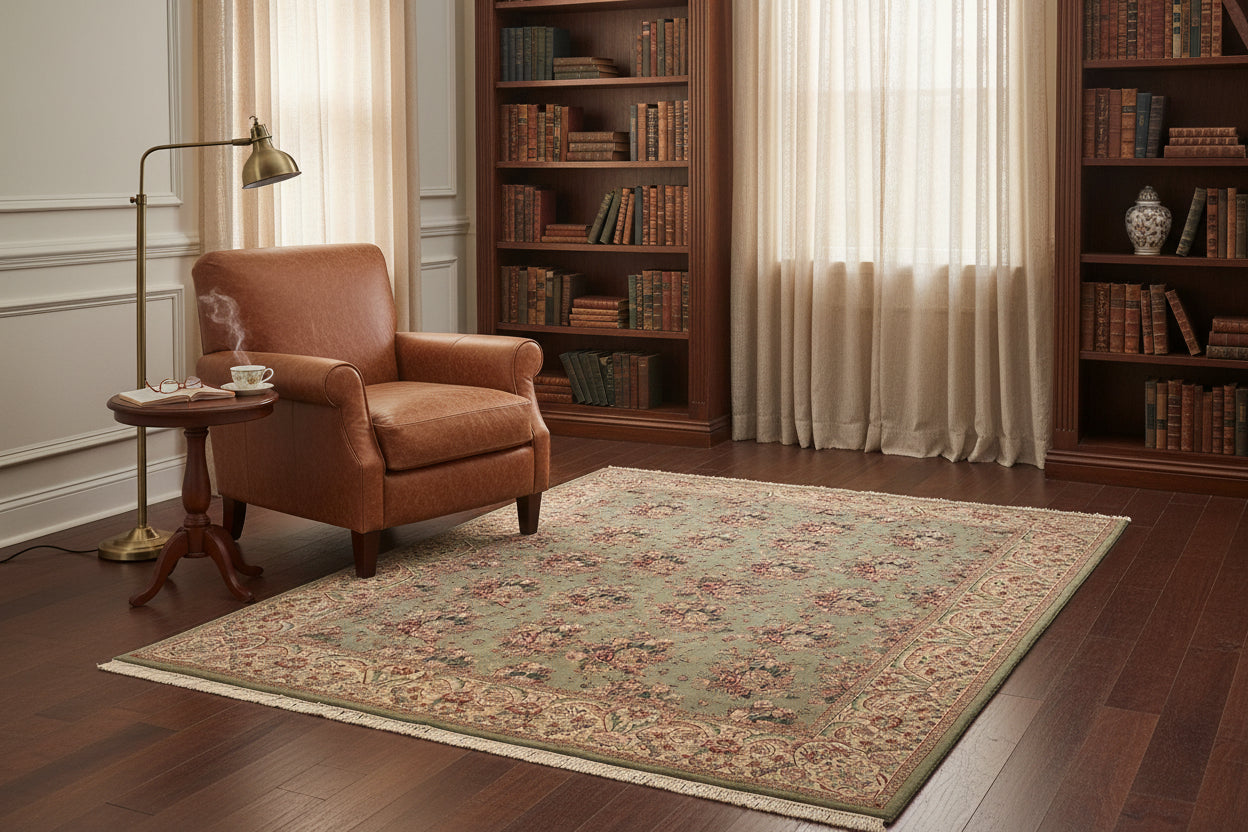 handmade Transitional Regular Lt. Green Tan Hand Knotted RECTANGLE 100% WOOL area rug 9x12