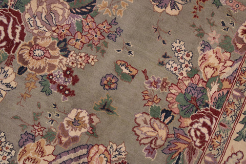 handmade Transitional Regular Lt. Green Tan Hand Knotted RECTANGLE 100% WOOL area rug 9x12