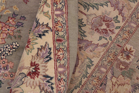 handmade Transitional Regular Lt. Green Tan Hand Knotted RECTANGLE 100% WOOL area rug 9x12