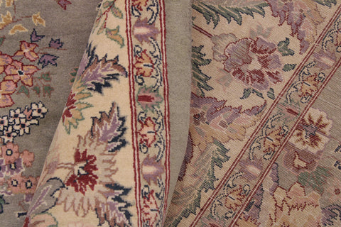 handmade Transitional Regular Lt. Green Tan Hand Knotted RECTANGLE 100% WOOL area rug 9x12