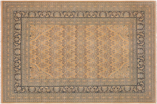 handmade Transitional Kafkaz Nude Drk.green Hand Knotted RECTANGLE 100% WOOL area rug 9x12