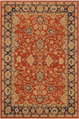 handmade Traditional Kafkaz Rust Blue Hand Knotted RECTANGLE 100% WOOL area rug 9 x 12