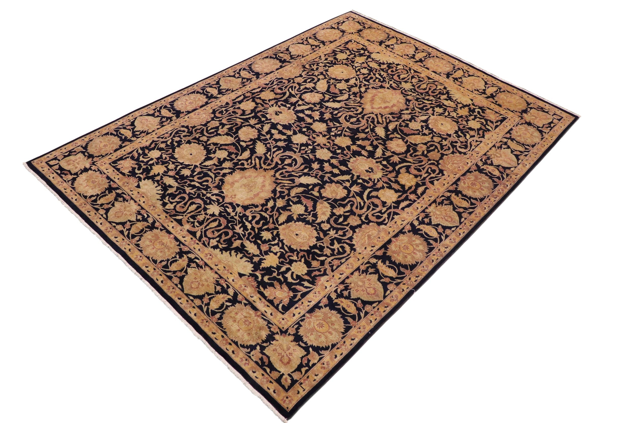 handmade Traditional Kafkaz Blue Green Hand Knotted RECTANGLE 100% WOOL area rug 9x13