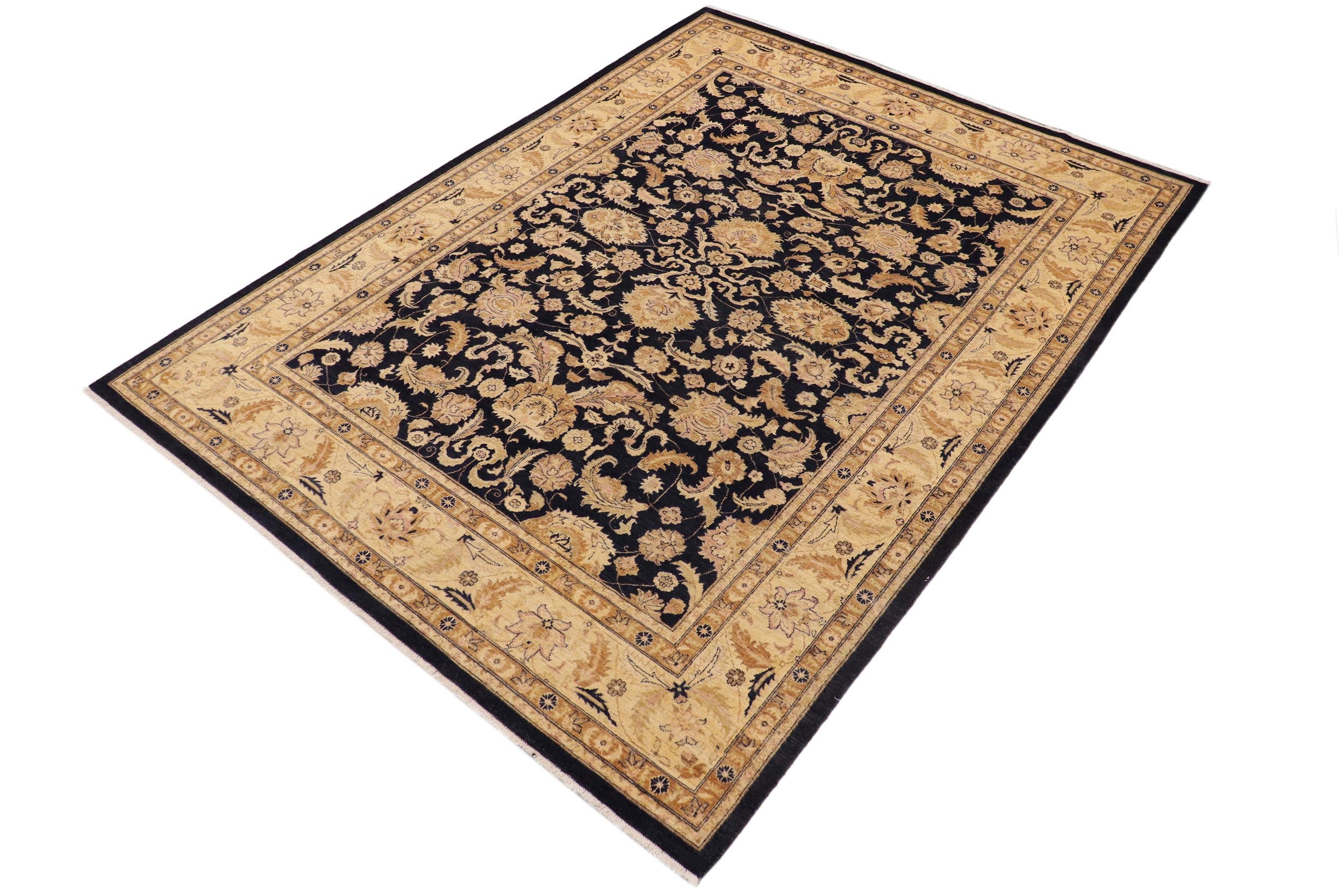 handmade Traditional Kafkaz Blue Tan Hand Knotted RECTANGLE 100% WOOL area rug 9x12