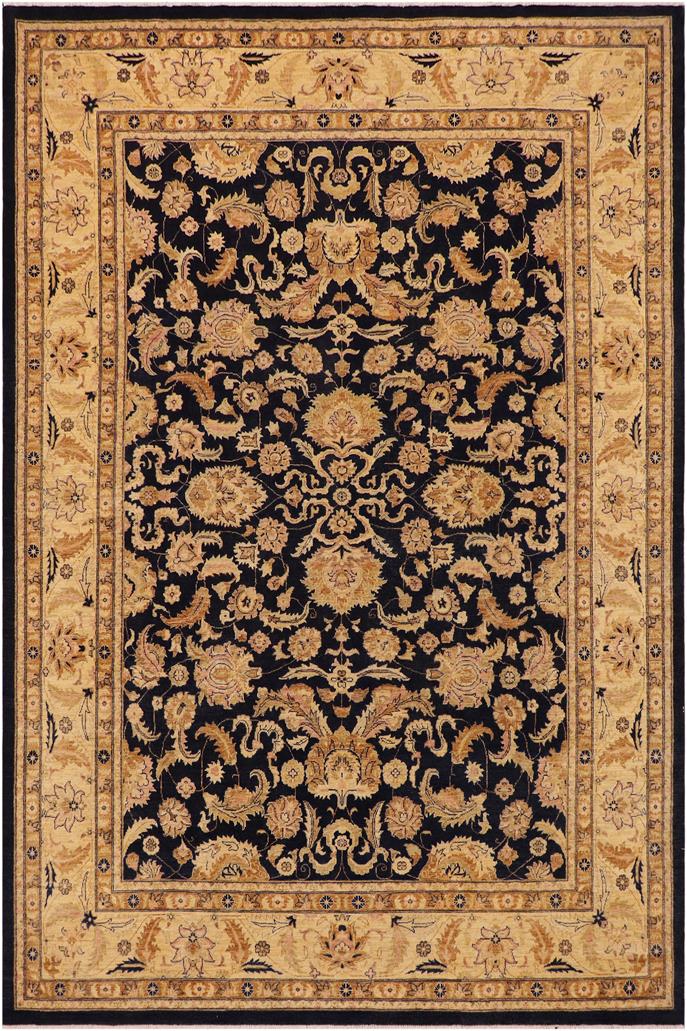 handmade Traditional Kafkaz Blue Tan Hand Knotted RECTANGLE 100% WOOL area rug 9 x 12