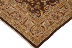 handmade Traditional Kafkaz Brown Tan Hand Knotted RECTANGLE 100% WOOL area rug 9 x 12