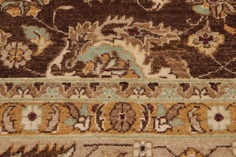 handmade Traditional Kafkaz Brown Tan Hand Knotted RECTANGLE 100% WOOL area rug 9x12