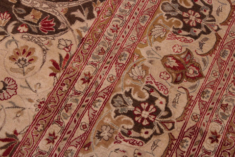 handmade Transitional Kirman Brown Brown Hand Knotted RECTANGLE 100% WOOL area rug 9x12