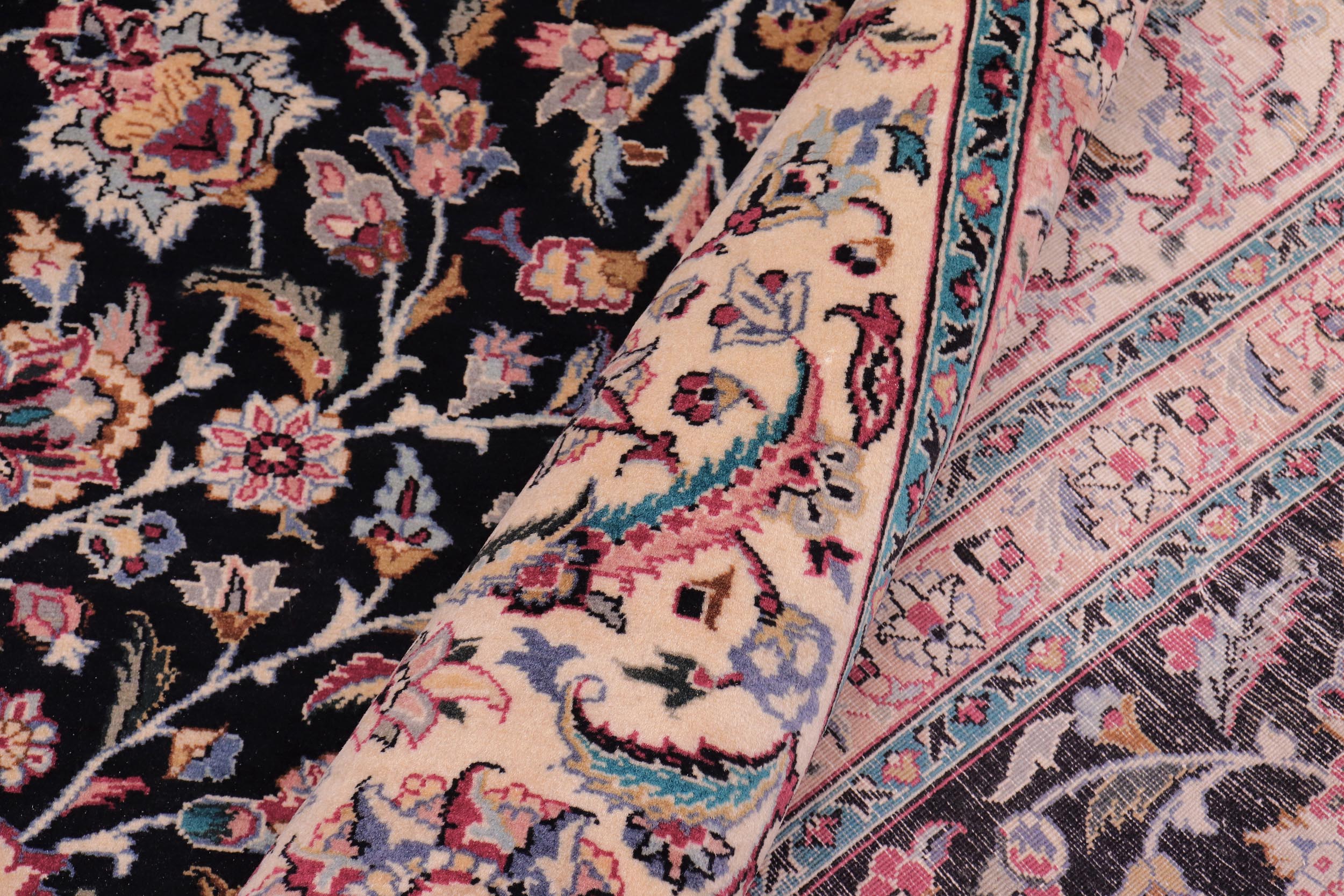 handmade Traditional Rehan Black Ivory Hand Knotted RECTANGLE 100% WOOL area rug 9x12