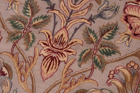 handmade Transitional Lily Gray Gray Hand Knotted RECTANGLE 100% WOOL area rug 9x12