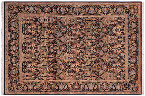 handmade Transitional Internation Black Black Hand Knotted RECTANGLE 100% WOOL area rug 9x12