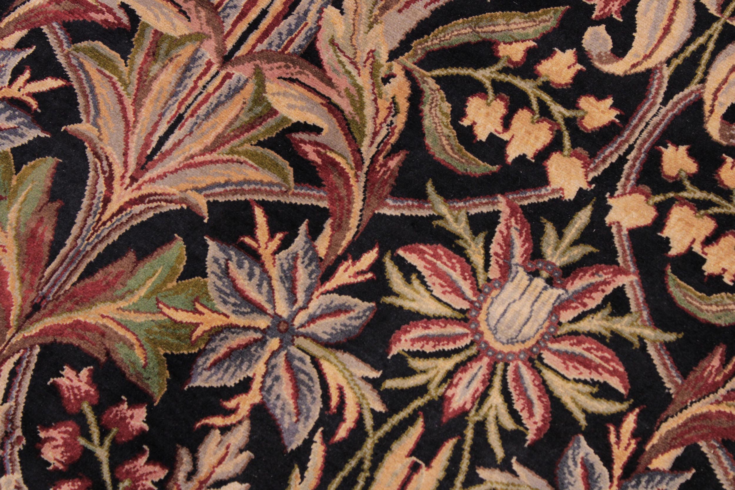 handmade Transitional Internation Black Black Hand Knotted RECTANGLE 100% WOOL area rug 9x12