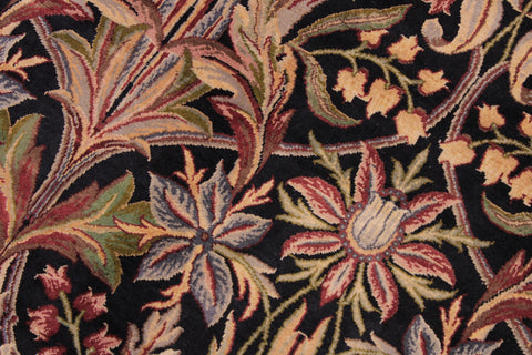 handmade Transitional Internation Black Black Hand Knotted RECTANGLE 100% WOOL area rug 9x12