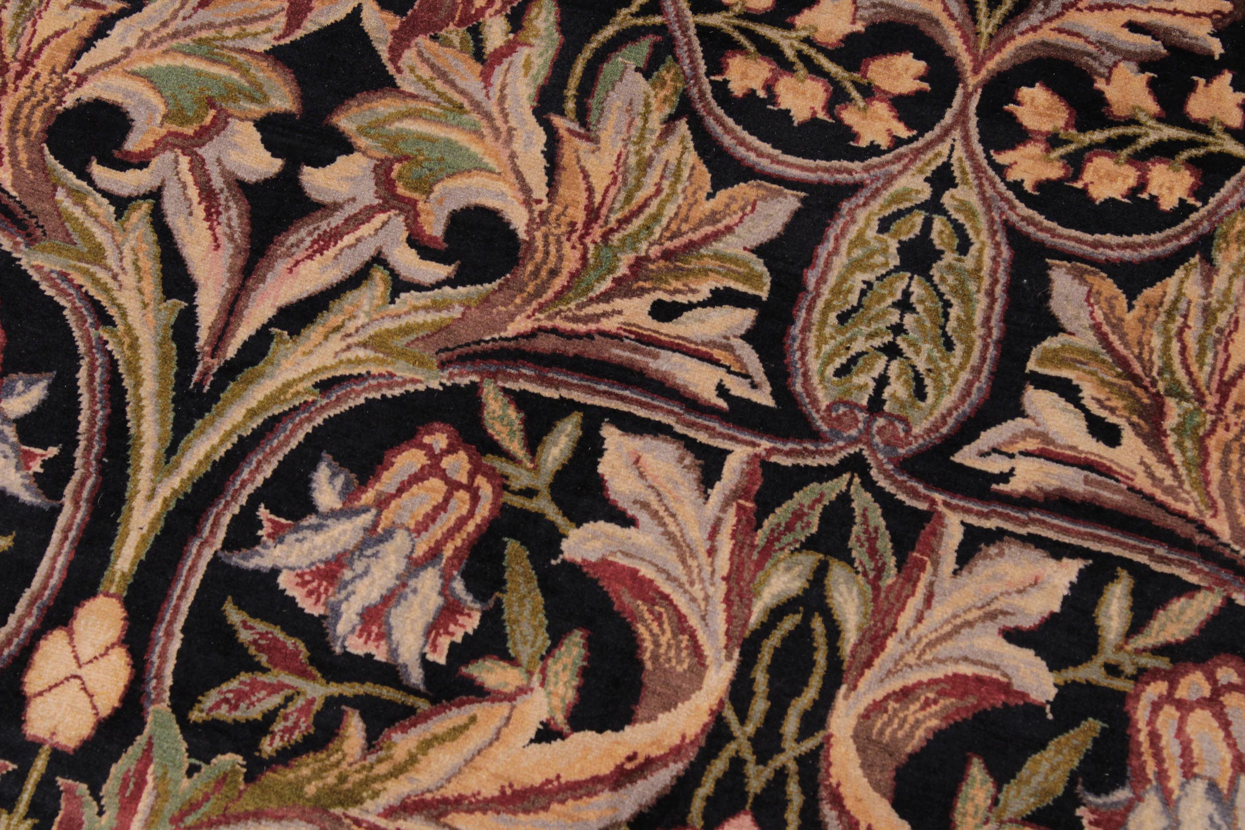 handmade Transitional Internation Black Black Hand Knotted RECTANGLE 100% WOOL area rug 9x12