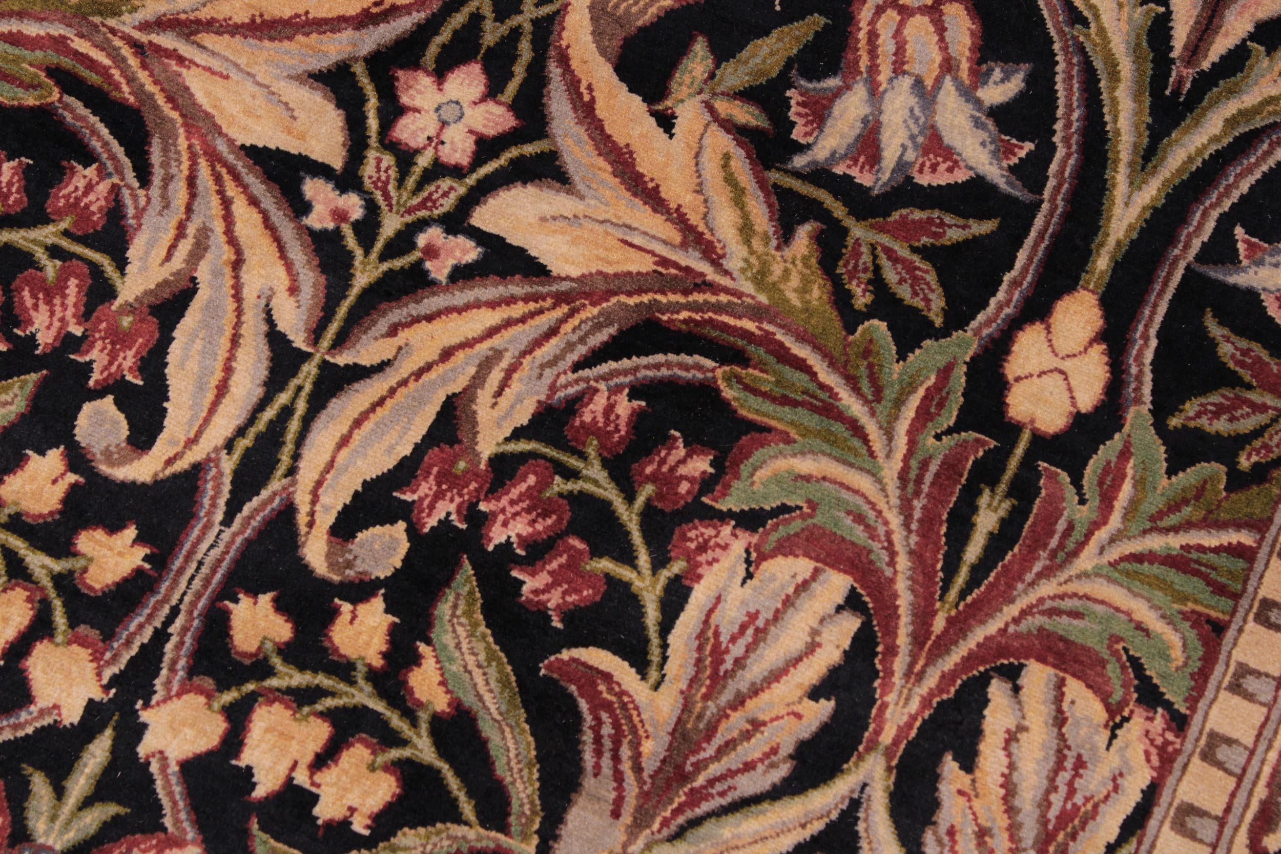 handmade Transitional Internation Black Black Hand Knotted RECTANGLE 100% WOOL area rug 9x12