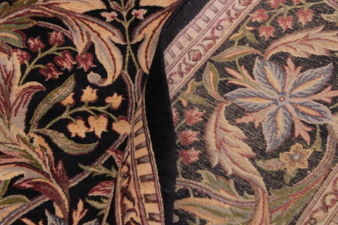 handmade Transitional Internation Black Black Hand Knotted RECTANGLE 100% WOOL area rug 9x12