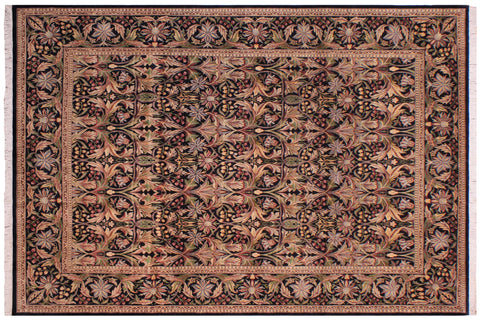 handmade Transitional Internation Black Black Hand Knotted RECTANGLE 100% WOOL area rug 9x12
