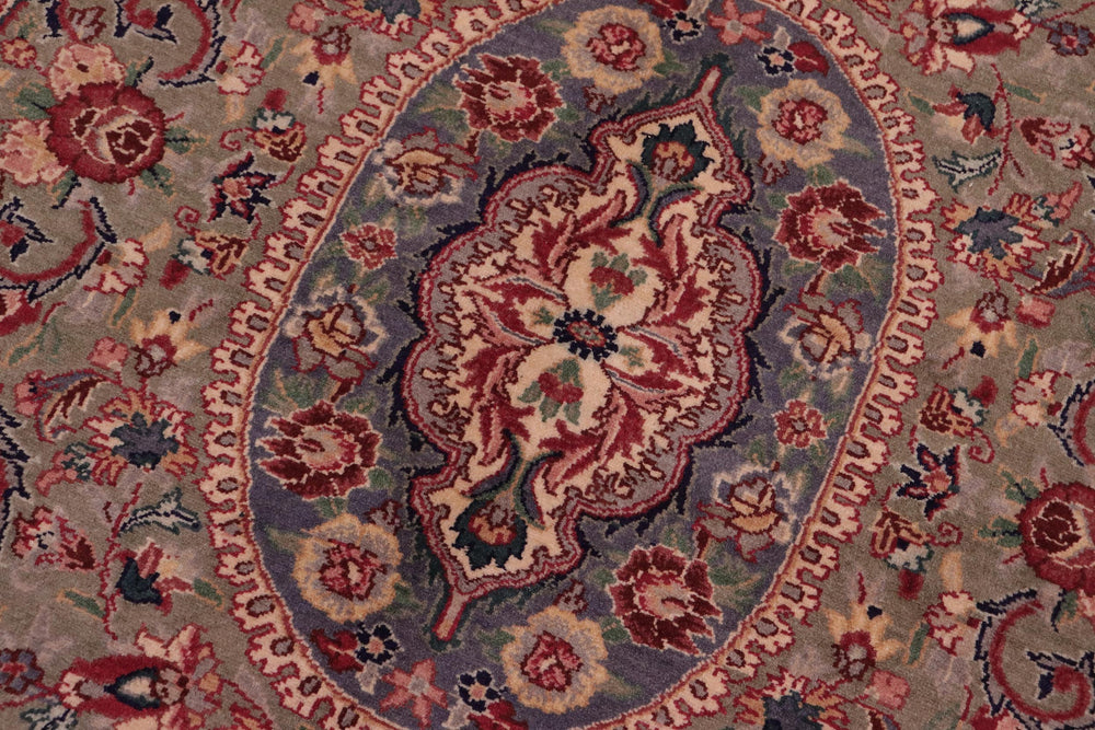 handmade Traditional Afridi Green Lt. Green Hand Knotted RECTANGLE 100% WOOL area rug 9x12