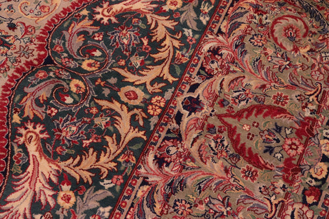 handmade Traditional Afridi Green Lt. Green Hand Knotted RECTANGLE 100% WOOL area rug 9x12