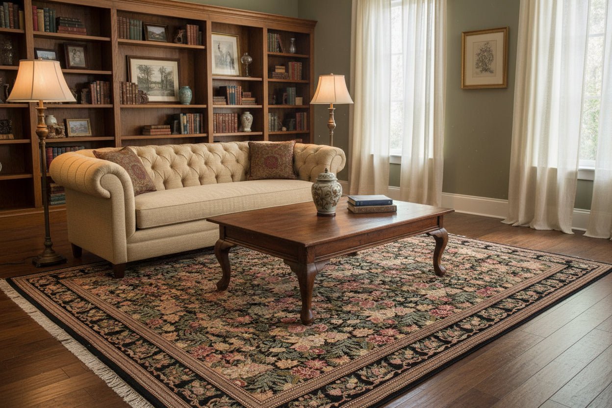 handmade Transitional David Black Black Hand Knotted RECTANGLE 100% WOOL area rug 9x12