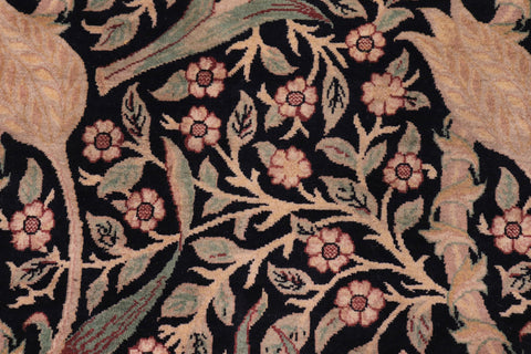 handmade Transitional Dafodils Black Tan Hand Knotted RECTANGLE 100% WOOL area rug 9x12