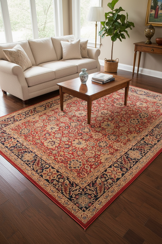 handmade Transitional Mahal Red Blue Hand Knotted RECTANGLE 100% WOOL area rug 9x12