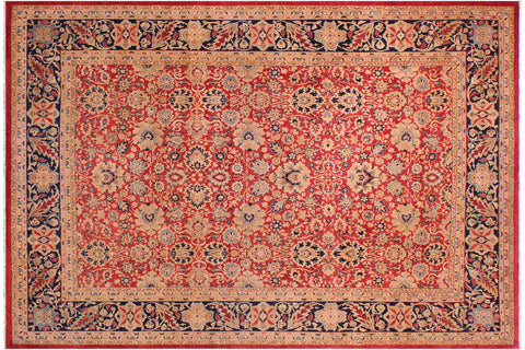 handmade Transitional Mahal Red Blue Hand Knotted RECTANGLE 100% WOOL area rug 9 x 12