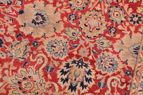 handmade Transitional Mahal Red Blue Hand Knotted RECTANGLE 100% WOOL area rug 9 x 12