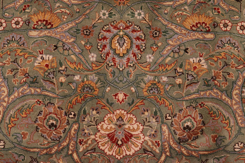 handmade Traditional Regular Lt. Green Ivory Hand Knotted RECTANGLE 100% WOOL area rug 9x12