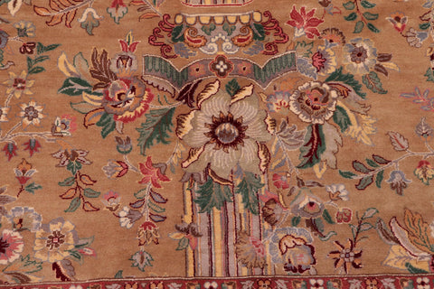 handmade Transitional Pupo Tan Tan Hand Knotted RECTANGLE 100% WOOL area rug 9x12