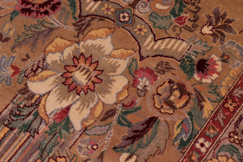 handmade Transitional Pupo Tan Tan Hand Knotted RECTANGLE 100% WOOL area rug 9x12